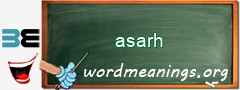 WordMeaning blackboard for asarh